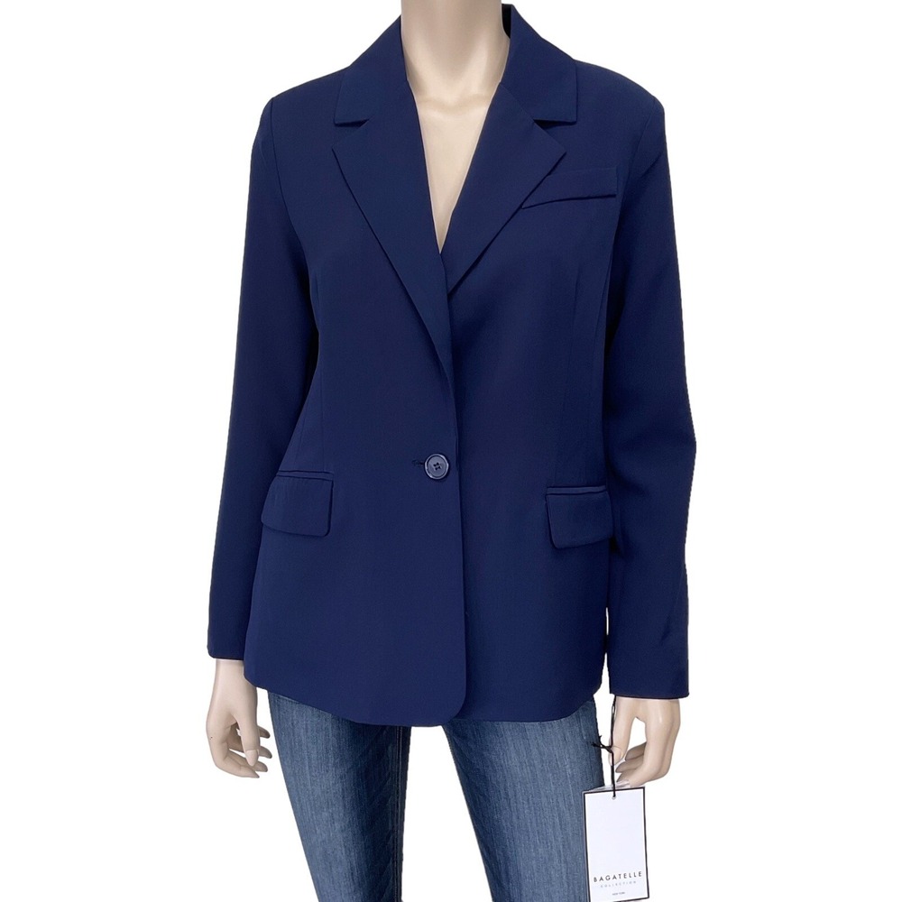 Bagatelle Blazer Womens Small Blue Long Sleeve Lined Jacket Button NWT